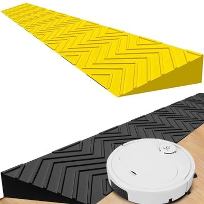 2 Inch Threshold Ramps for Doorways, Indoor Kerb Ramp Easy Portable Door Step Accessible Channel for Doorway Walker Elderly Stairs Wheelchair Cleaning Robot ( Color : Yellow , Size : 100*12*5CM )