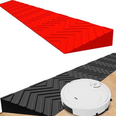 2 Inch Threshold Ramps for Doorways, Indoor Kerb Ramp Easy Portable Door Step Accessible Channel for Doorway Walker Elderly Stairs Wheelchair Cleaning Robot ( Color : Red , Size : 100*10*3.5CM )