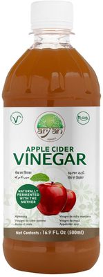 Aryan Herbals Apple Cider Vinegar, Naturally Fermented With Mother, No Artificial Colors, Flavors or Preservatives -500ml (With Mother)