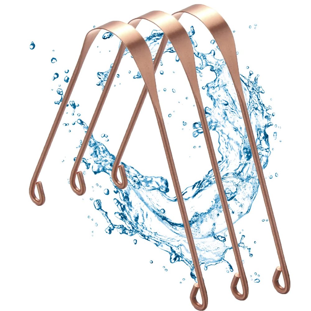 3 x Ayurveda tongue cleaner made of 100% copper, tongue scraper from India