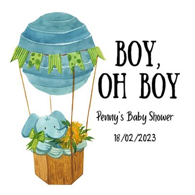Baby Shower Design Edible Cocktail Drink Toppers x 1 Sheet (Boy, Oh Boy Design, 8 x 3 Inch)