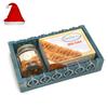 Jaiccha Ghasitaram Christmas Gifts Blue Wooden Tray with Milk Cake and Mix Dryfruits Jar view 1