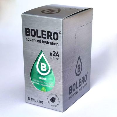 Bolero Drink 24 Sachets 3g Sticks Fruit Prepared Powder Soluble For Fresh Drink in Water Product, 72g Stevia Sweetened (Mint)