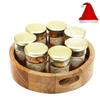 Jaiccha Ghasitaram Christmas Gifts Round Printed Wooden Tray of 7 Jars view 1