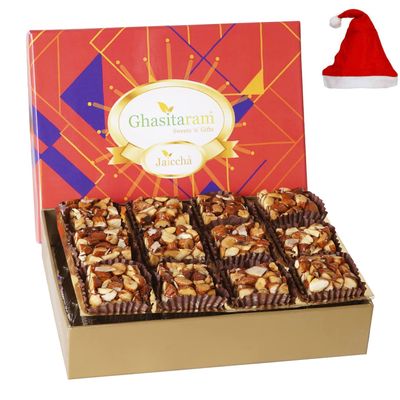 Jaiccha Ghasitaram Christmas Gifts Sugarfree Almond Delight in Premium Box 12 pcs