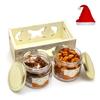 Jaiccha Ghasitaram Christmas Gifts White Wooden Tray of 2 Jars of Sugarfree Bites and Mix Dryfruits view 1