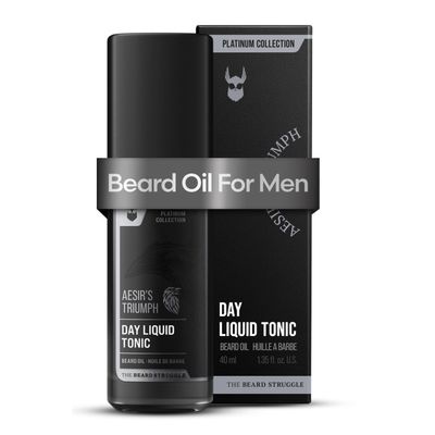 The Beard Struggle - Day Liquid Tonic Beard Oil - Platinum Collection, Aesir's Triumph - Beard Oil for Men - Moisturize, Softens Hair, Reduces Itch - Day Time Beard Growth Oil (40 ml)