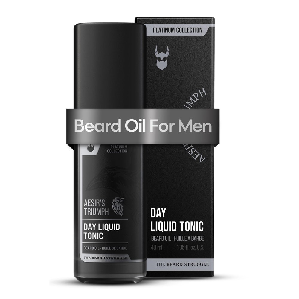 The Beard Struggle - Day Liquid Tonic Beard Oil - Platinum Collection, Aesir's Triumph - Beard Oil for Men - Moisturize, Softens Hair, Reduces Itch - Day Time Beard Growth Oil (40 ml)