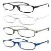 TWINKLE TWINKLE 4 Pack Unisex Small Pocket Style Plastic Reading Glasses Lightweight Easy Carry R101 (Black&Clear&Matte Grey&Matte Blue, +2.00 Magnification) view 1