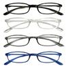 TWINKLE TWINKLE 4 Pack Unisex Small Pocket Style Plastic Reading Glasses Lightweight Easy Carry R101 (Black&Clear&Matte Grey&Matte Blue, +2.00 Magnification) view 3