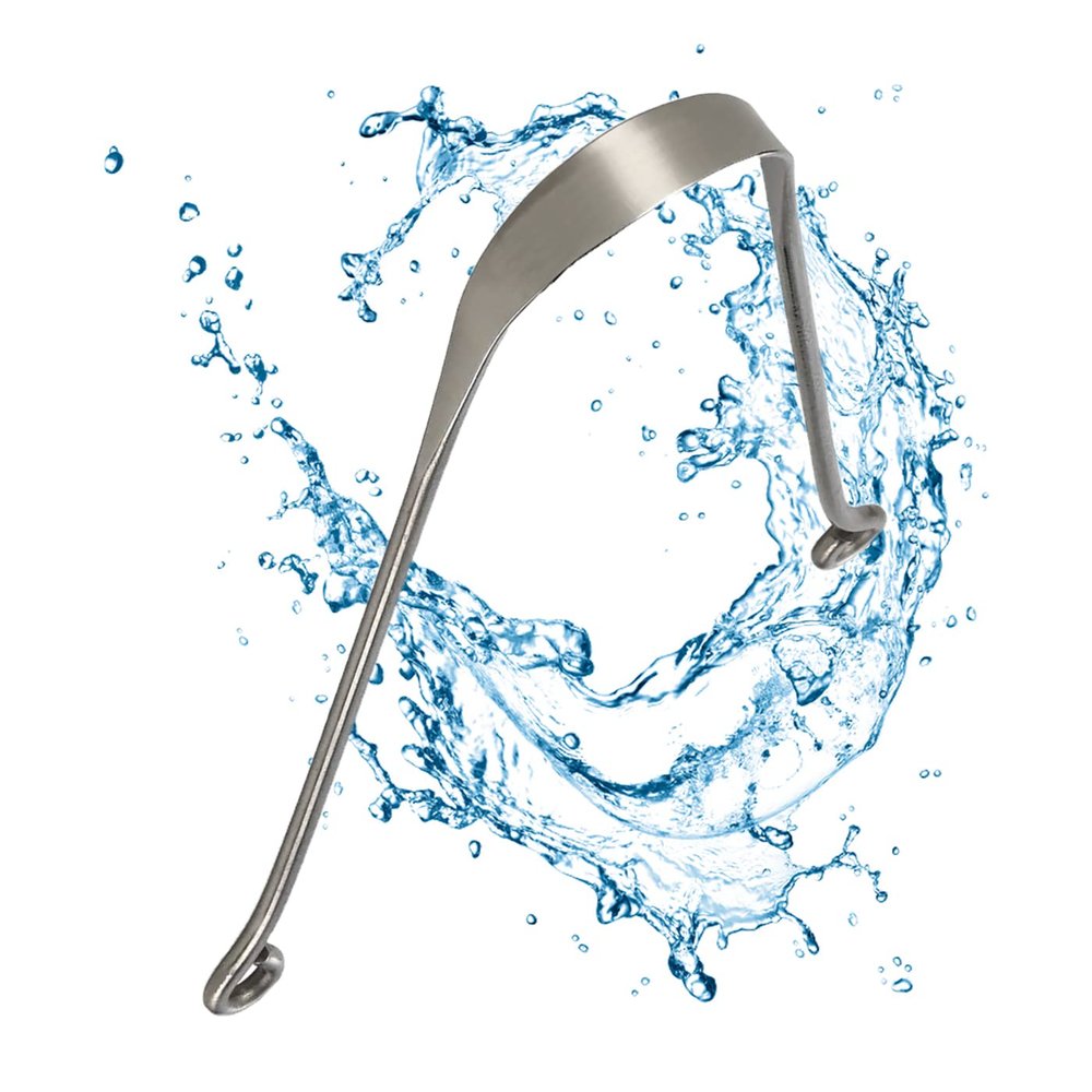 1x Tongue Scraper Ayurvedic 100% Stainless Steel Tongue Cleaner - Tongue Scraper Against Bad Breath