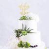 Aloha Ever after Cake Topper, Hawaiian Cake Decor for Wedding / Engagement / Bridal Shower, Rustic Party Decorations, Gold Glitter view 3