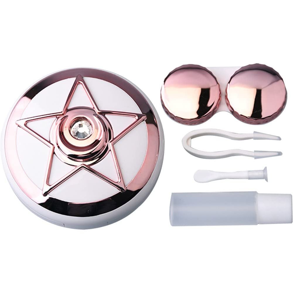 Stakee Round Contact Lens Case Portable Contact Lens Box Travel Contact Lens Holder Mini Contact Lens Container for Travel Home
