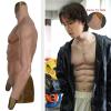 ZWSM Realistic Fake Muscle Silicone Male Chest Half Body Suit with Muscle Arms for Cosplay Halloween Props,Ivory,L view 3