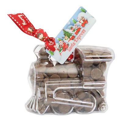 ButtonChocs Christmas Chocolate Train - Santa Express. Belgian Milk Chocolate Gift for Christmas.