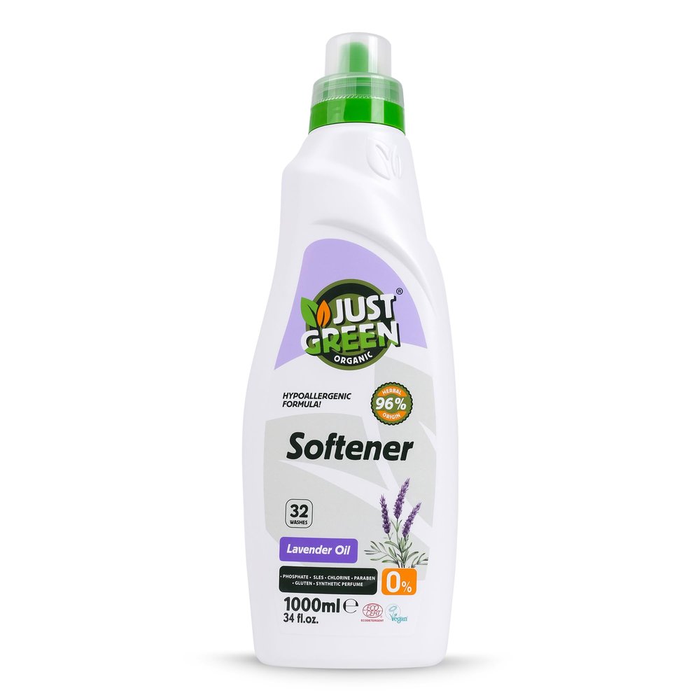 Just Green Organic Lavender Fabric Conditioner, Hypoallergenic Formula For Sensitive Skin, Vegan Fabric Conditioner Eco Household Supplies 1000ml Pack of 1