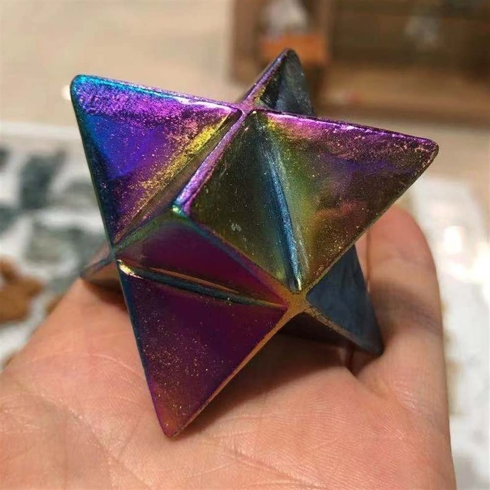 Sudemota Natural crystal rough Natural Crystal Star Electroplating Color Hand-Carved Collection