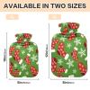 Christmas Socks Snowflakes Hot Water Bottle with Velvet Cover, 2L Transparent Hot Water Bag for Cramps, Pain Relief, Bed Warmer view 2