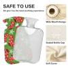 Christmas Socks Snowflakes Hot Water Bottle with Velvet Cover, 2L Transparent Hot Water Bag for Cramps, Pain Relief, Bed Warmer view 3