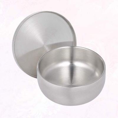 COHEALI Mug Sets Mug Holder Holder Shaving Cream Bowl - Stainless Steel Shaving Soap Bowl with Lid Smooth Shaving Bowl (Silver) Sets Metal Brackets Shaving Bowl Set