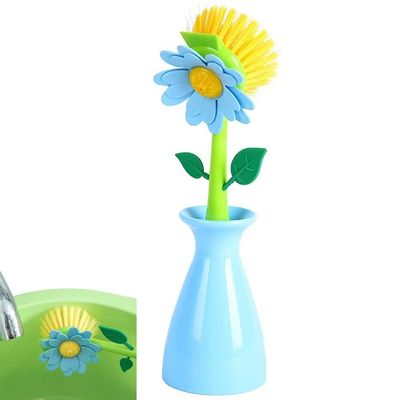Flower Shape Cleaning Brush Removable Handle Brush Kitchen Bathroom Brush Bowl Dish Pot Cleaning Brush