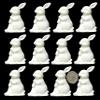 12 x edible 3D Bunny Rabbits, 20 colours, toppers, decorations cake (White) view 1