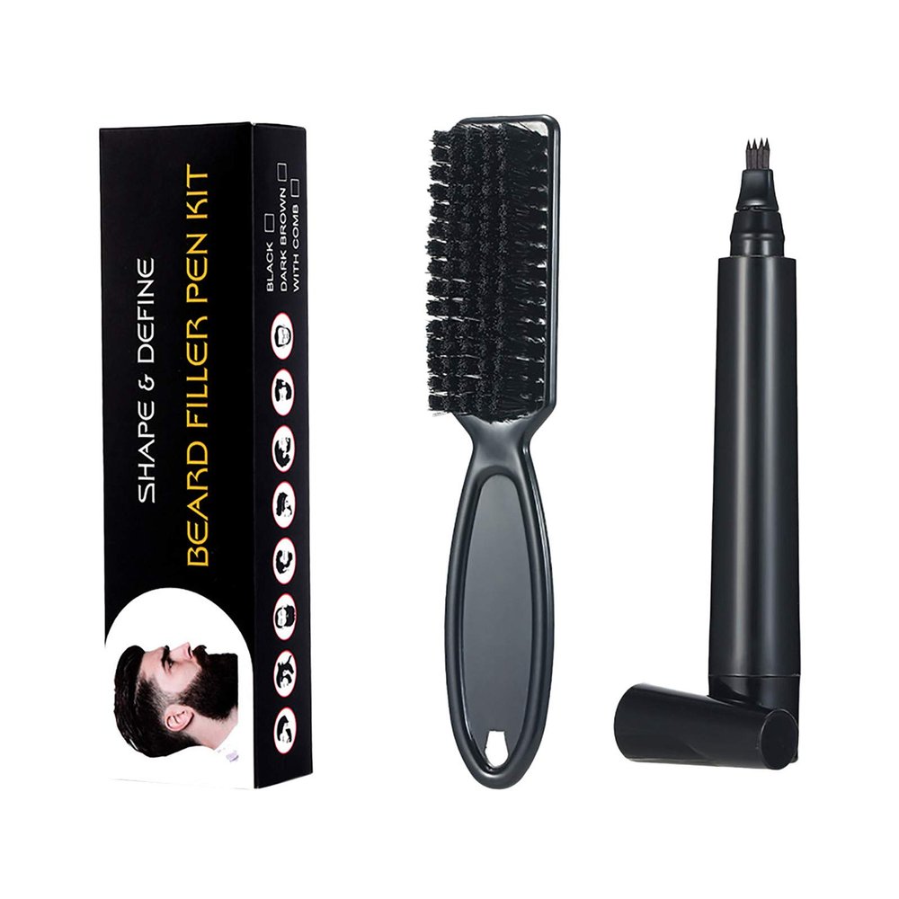Grower Filler Camouflage Natural 4ML Fast Hair Beard Pen Beard Beard Pencil Beauty Tools Ice Face Roller (Black, One Size)