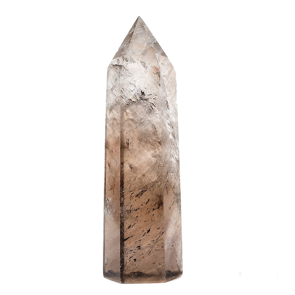 Natural Smoky Quartz Crystal Stone Hexagonal Tower DIY Gift,Smoky Quartz,50-60mm