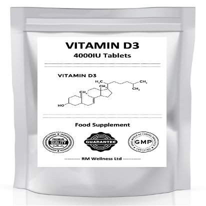 Vitamin D 4000 iu - Vitamin D3 - Easy Swallow - 400 Concentrated Vegetarian Tablets - Cholecalciferol VIT D3 - UK Made Supplement - Letterbox Friendly