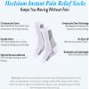 2 Pairs Neuropathy Socks, Ankle Arch Support Socks, Plantar Fasciitis Socks Ankle Support Brace, Compression Foot Sleeves, Anti-Slip Soothe Socks for Pain Relief Neuropathy Socks (M,White) view 3