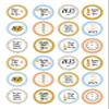 24 edible PRE CUT New Year Blue kids childrens party decoration cupcake toppers on wafer rice paper view 2