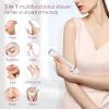 5 in 1 Lady Shavers for Women Facial Hair Remover for Women Bikini Trimmer Eyebrow Trimmer Electric Shaver for Face Eyebrow Lip Nose Legs Underarm Bikini Portable Waterproof Painless with USB Charging view 2