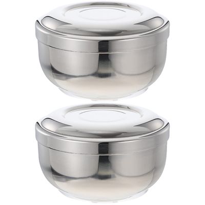 Beaupretty 2pcs Simple Shaving Soap Bowl Sturdy Stainless Steel Bubble Bowl for Men Shaving Mug for Shave Foam Preparation
