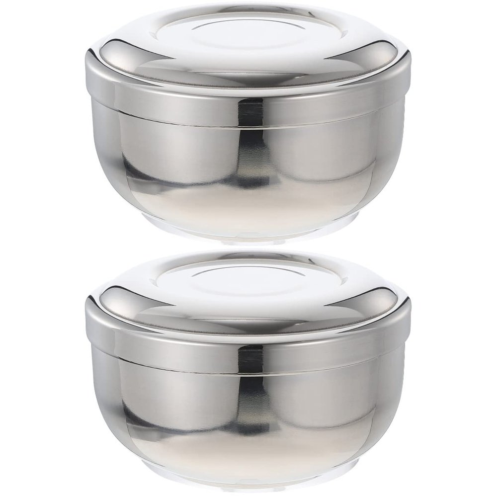 Beaupretty 2pcs Simple Shaving Soap Bowl Sturdy Stainless Steel Bubble Bowl for Men Shaving Mug for Shave Foam Preparation