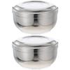 Beaupretty 2pcs Simple Shaving Soap Bowl Sturdy Stainless Steel Bubble Bowl for Men Shaving Mug for Shave Foam Preparation view 1