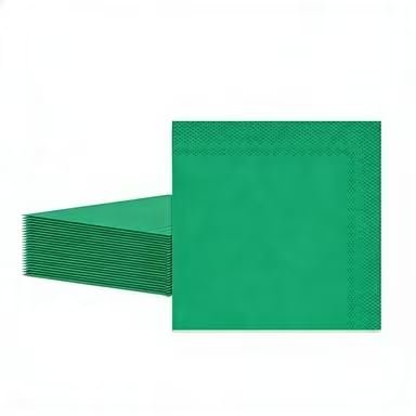 Green Serviettes Napkins 33cm,20Pc Christmas Party Paper Napkins Disposable,Beverage Luncheon Decorative Paper Napkins Soft Solid Colour Napkins Dinner Napkin Cocktail Napkins 2 Ply for Bar,Restaurant