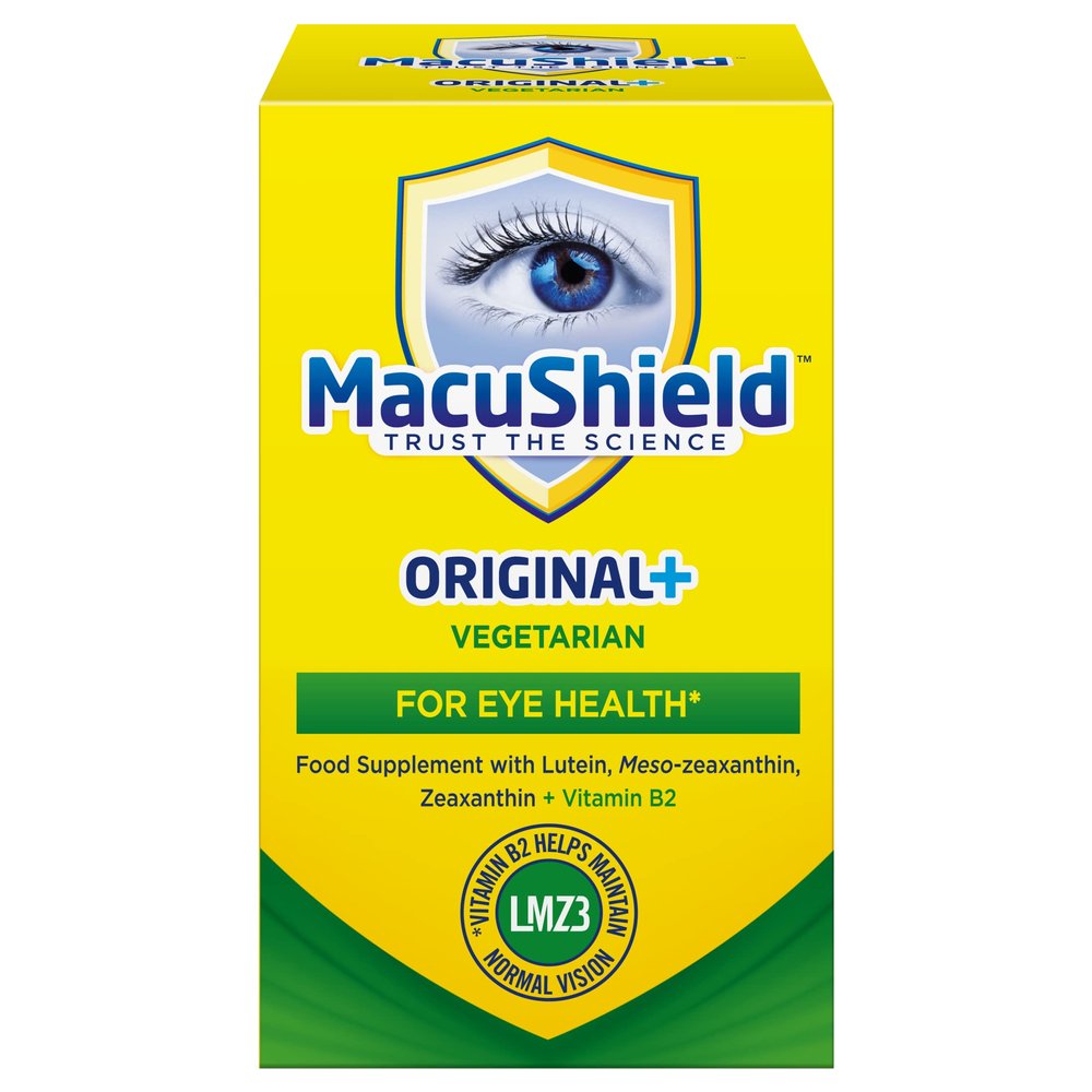MacuShield Original+ Vegetarian  90 Day Pack, Eye Health Supplement* with Lutein, Zeaxanthin and Meso-zeaxanthin + Vitamin B2 which Helps Maintain Normal Vision