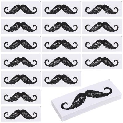 Operitacx 50pcs Self Adhesive Fake Moustache Stickers, Novelty Mustache Protector Sticker, Stick on Mustaches for Depilatory Strips Waxing Accessories Nose Hair Wax Mustache Ear Wax Removal