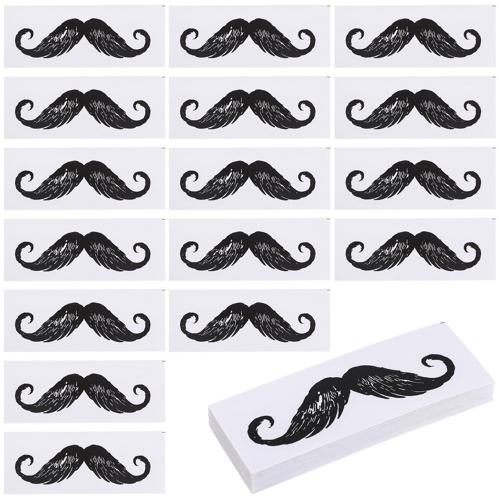 Operitacx 50pcs Self Adhesive Fake Moustache Stickers, Novelty Mustache Protector Sticker, Stick on Mustaches for Depilatory Strips Waxing Accessories Nose Hair Wax Mustache Ear Wax Removal