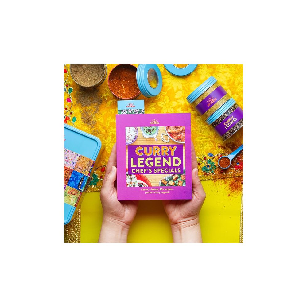 Curry Legend Chef's Specials Cookbook Kit from The Spicery | 90+ Indian Recipes | Easily recreate your favourites from the Chefs Specials menu with these 4 spice blends | Refills Available