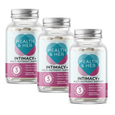 Health & Her Intimacy+ Multi-Nutrient Support for Women - Women's Desire Supplement with Maca Root, Tribulus Terrestris and Sea Buckthorn - 3 Month Supply - 180 Vegan Tablets