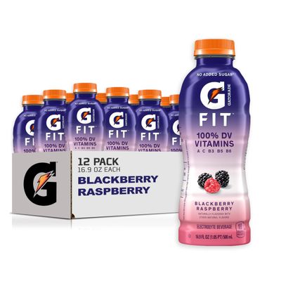 Gatorade Fit Electrolyte Beverage, Healthy Real Hydration, Blackberry Raspberry, 16.9.oz Bottles (12 Pack)