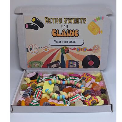 Personalised Retro sweet box | retro sweet box | 1970s 1960s 1980s sweets | Retro sweets |Birthday gift him/her|