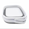 SAMMART 5.5L Collapsible Square Handy Bucket/Foldable SquareWater Pail/Portable Tub with Handle. (White/Grey (Set of 2)) view 2