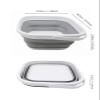 SAMMART 5.5L Collapsible Square Handy Bucket/Foldable SquareWater Pail/Portable Tub with Handle. (White/Grey (Set of 2)) view 4