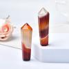 1PC Natural Carnelian Hexagonal Column Crystal Point Red Agate Stone Tower Mineral Crystal Home Decoration view 4