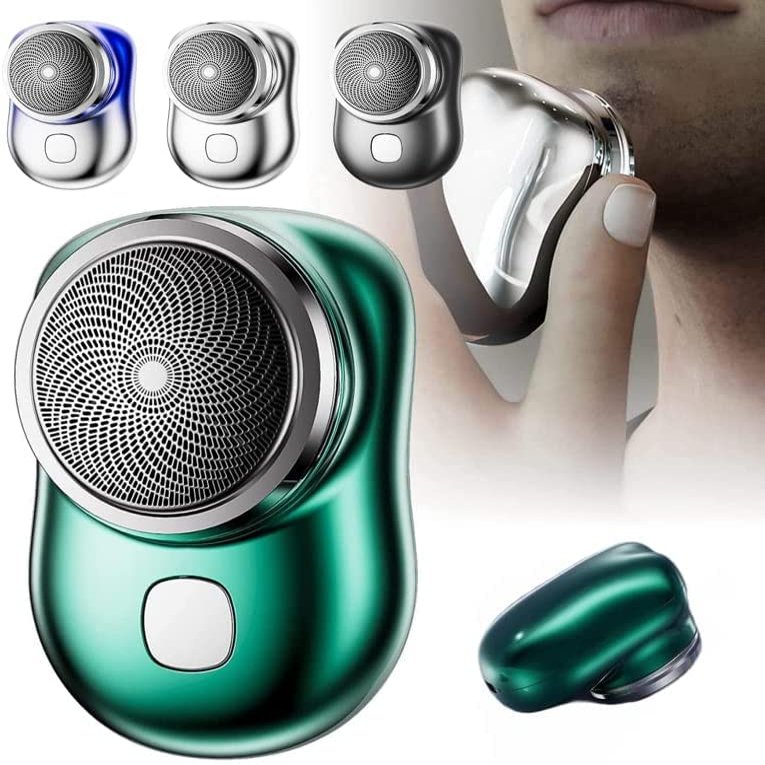 BestAlice Electric Razor for Men, Mini Shave Portable Electric Shaver, USB Rechargeable Shaver, One-Button Use Shaver for Home Car Travel Gift (Green)