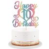 LVEUD Color flash Happy 10th birthday cake topper -Hello 10th cake topper-Happy 10th birthday party decorations view 1