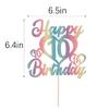 LVEUD Color flash Happy 10th birthday cake topper -Hello 10th cake topper-Happy 10th birthday party decorations view 2