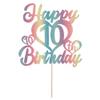 LVEUD Color flash Happy 10th birthday cake topper -Hello 10th cake topper-Happy 10th birthday party decorations view 3